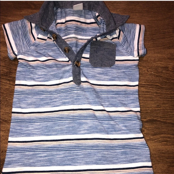 Old Navy 12-18 Months Boys Striped Collared Onesie - Picture 2 of 5